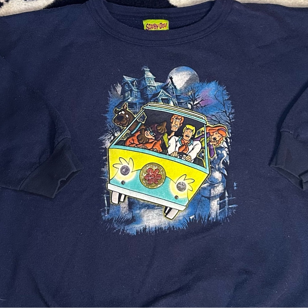 Vintage Scooby-Doo Navy Blue Crewneck Sweater Youth XL Y2K VTG Graphic Print